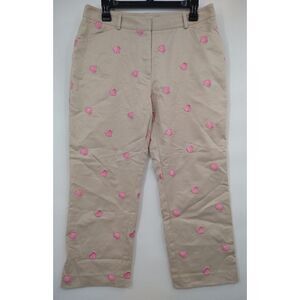 Lilly Pulitzer Pants 8 Beach Pink‎ Shell Capri Khakis Summer pockets